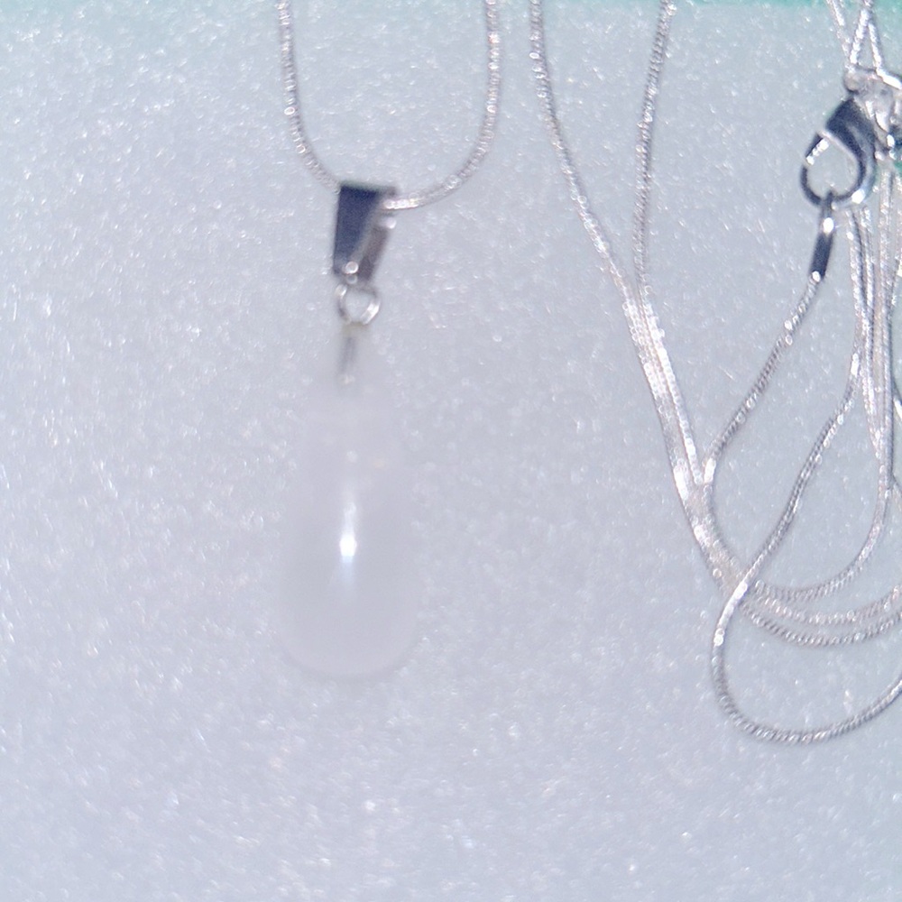 Boho hippie Quartz Crystal Sterling Silver 18” Necklace